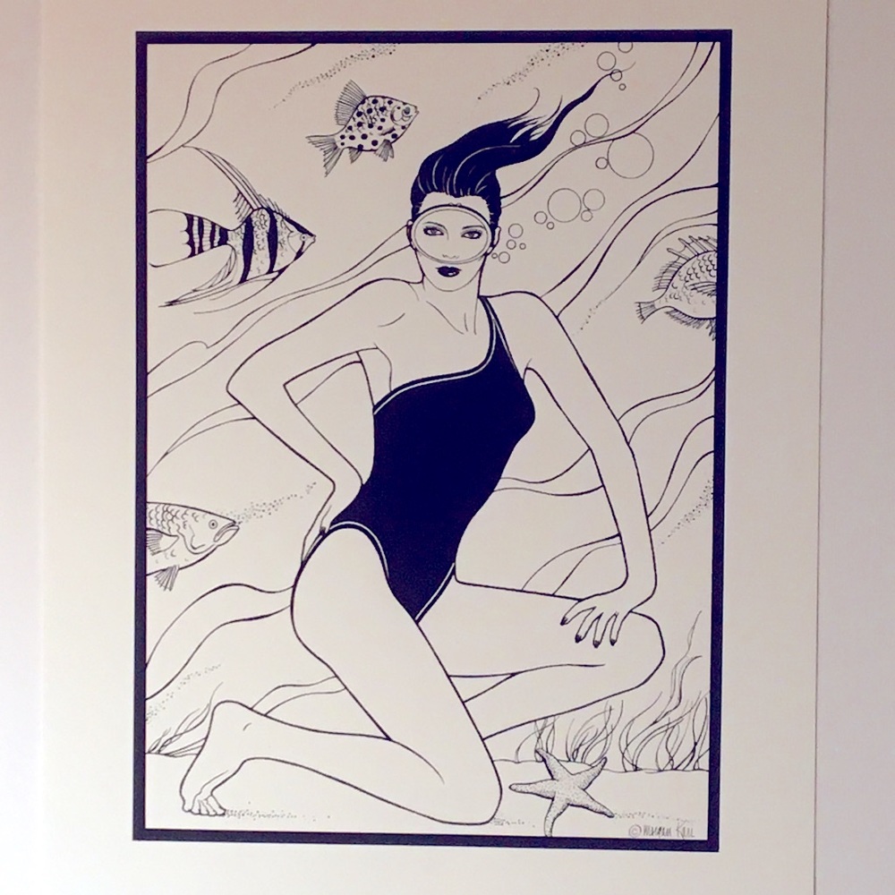 SWIMMING AROUND Giclee print on premium paper